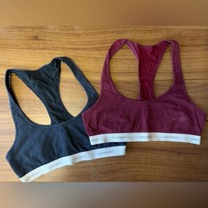 Gilly Hicks Racerback Bralette Set - Black and Burgundy